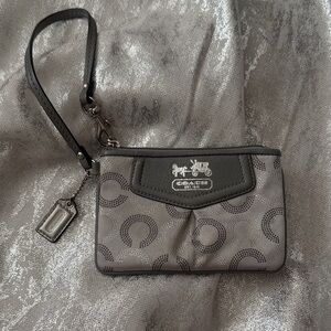 Coach Charcoal and Silver Wristlet